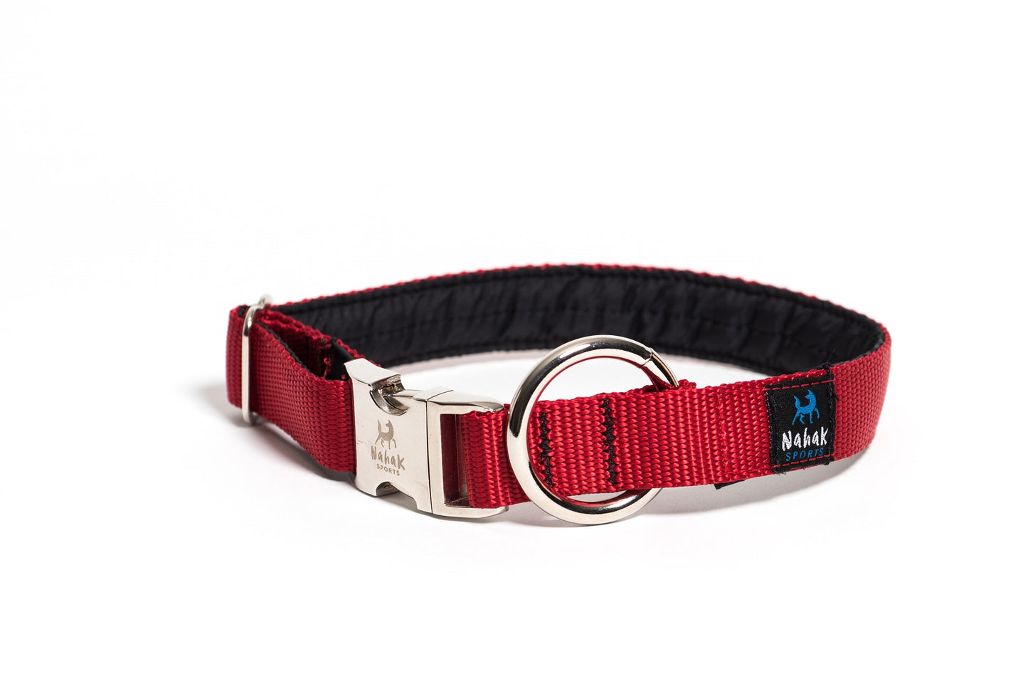 Collier en nylon rembourré avec clip, Rouge