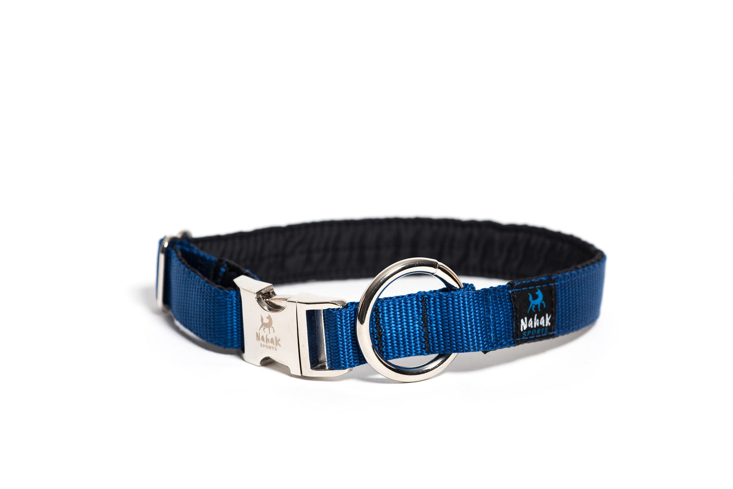 Collier en nylon rembourré avec clip, Bleu
