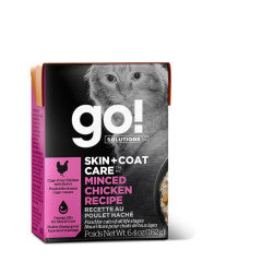 Tetra pak pour chat, Poulet haché, Go! Solutions Soins de la peau et du pelage, 6,4oz