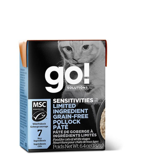 Tetra pak pour chats, Goberge, Go! Solutions, Sensitivities, 6,4oz