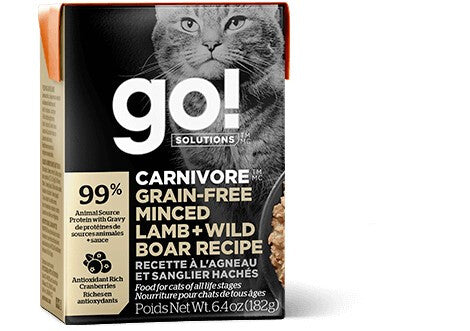 Tetra pak pour chats, Agneau et sanglier, Go! Solutions Carnivore, 6,4oz