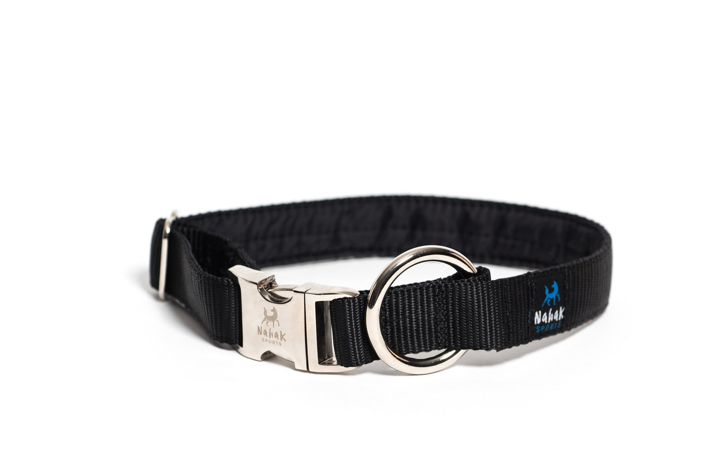 Collier en nylon rembourré avec clip, Noir