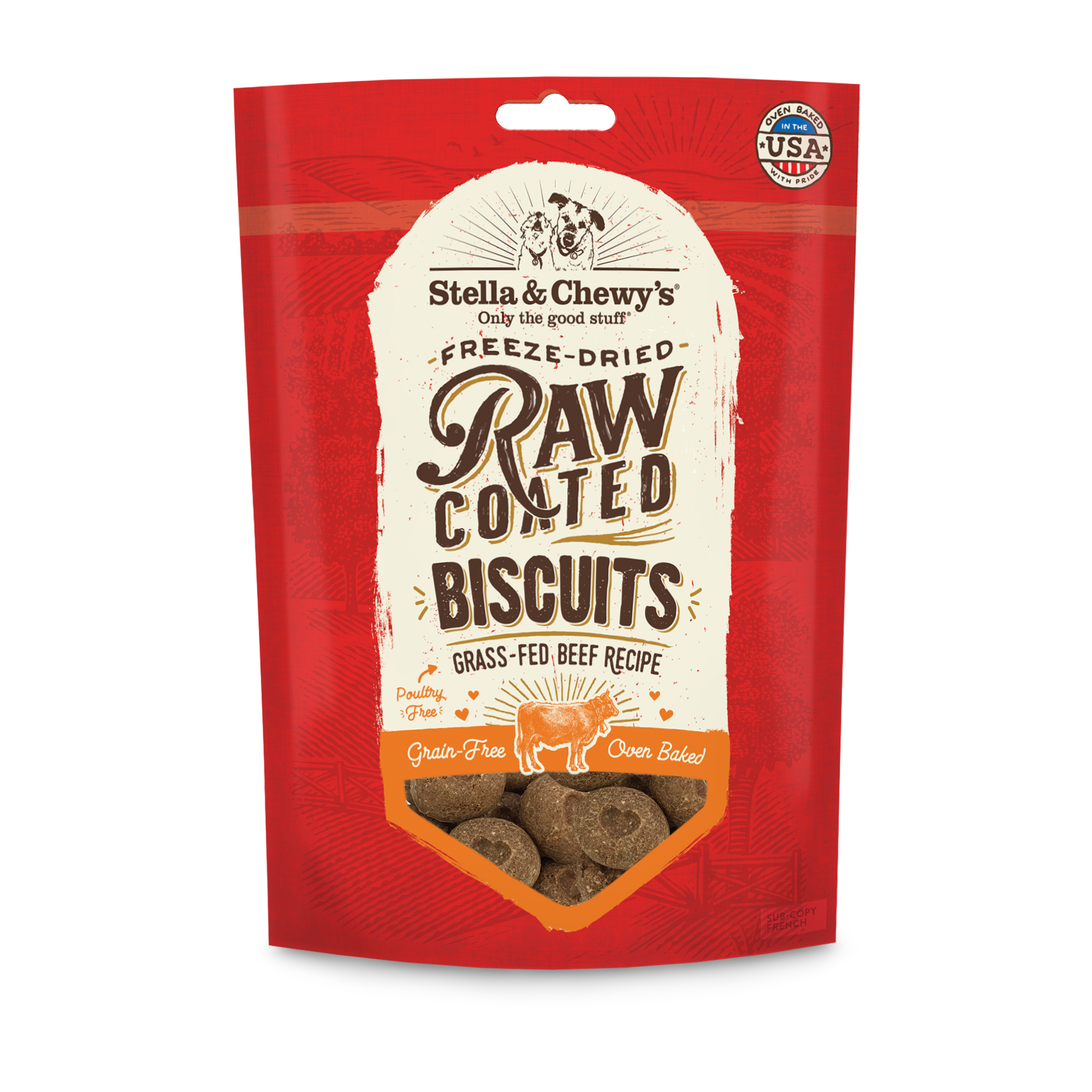 Biscuits Raw Coated, Boeuf